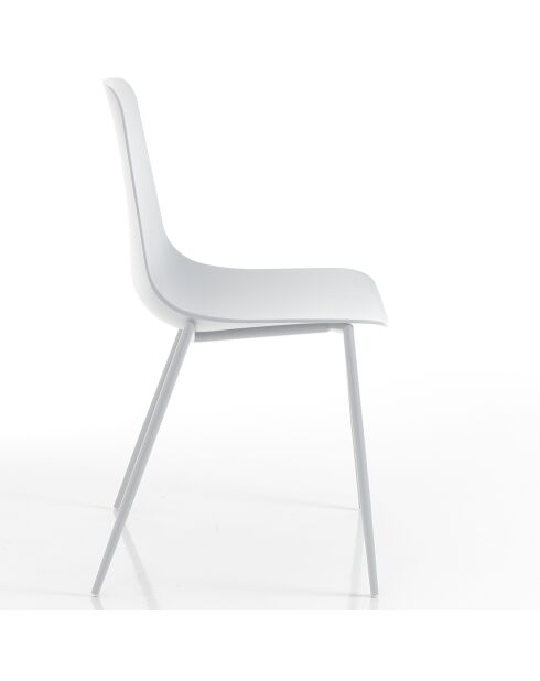 4 Chaises d'intérieur/extérieur Oslo blanches - 88x46x53 cm
