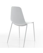 4 Chaises d'intérieur/extérieur Oslo blanches - 88x46x53 cm