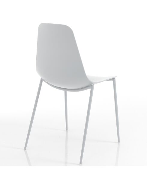 4 Chaises d'intérieur/extérieur Oslo blanches - 88x46x53 cm