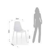 4 Chaises d'intérieur/extérieur Oslo blanches - 88x46x53 cm