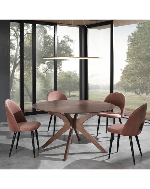Table ronde Tallin noyer - 75x137 cm