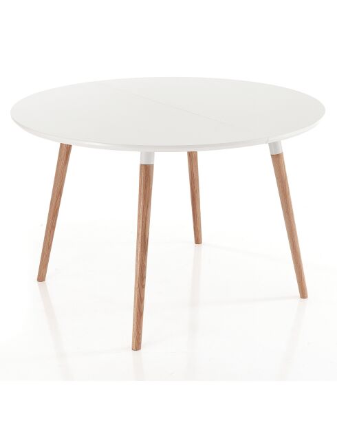 Table ronde extensible Ego blanc/chêne - 75x120 cm