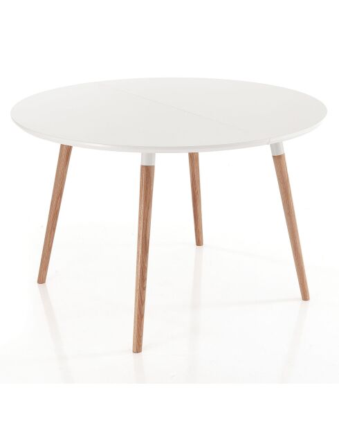 Table ronde extensible Ego blanc/chêne - 75x120 cm