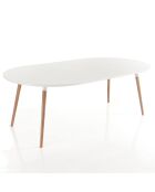 Table ronde extensible Ego blanc/chêne - 75x120 cm