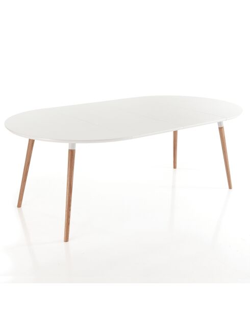 Table ronde extensible Ego blanc/chêne - 75x120 cm