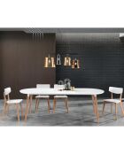 Table ronde extensible Ego blanc/chêne - 75x120 cm