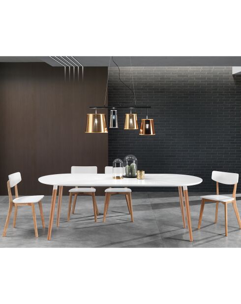 Table ronde extensible Ego blanc/chêne - 75x120 cm