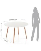 Table ronde extensible Ego blanc/chêne - 75x120 cm
