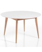 Table ronde extensible Ego blanc/chêne - 77x120 cm