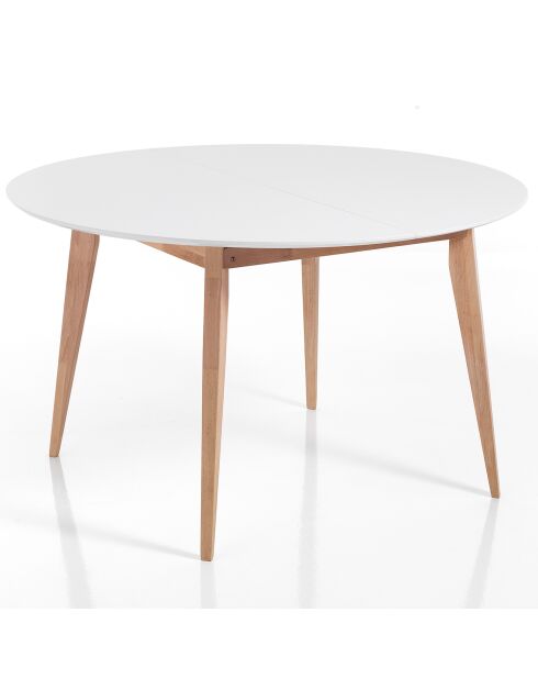 Table ronde extensible Ego blanc/chêne - 77x120 cm