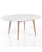 Table ronde extensible Ego blanc/chêne - 77x120 cm