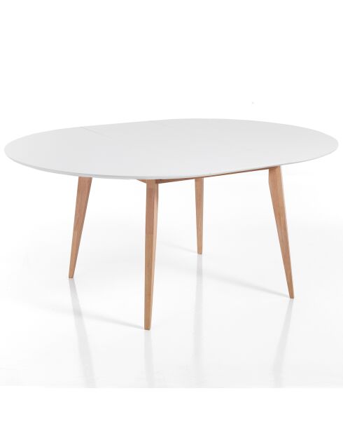 Table ronde extensible Ego blanc/chêne - 77x120 cm