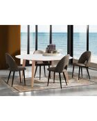 Table ronde extensible Ego blanc/chêne - 77x120 cm