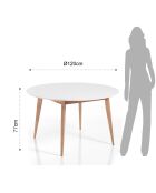 Table ronde extensible Ego blanc/chêne - 77x120 cm
