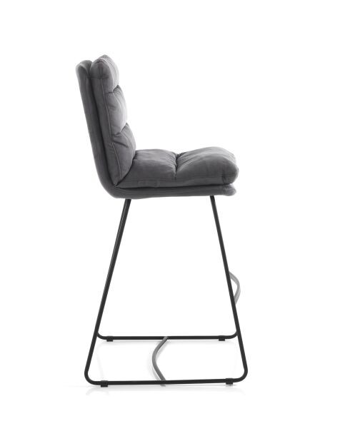 2 Tabourets Rembourés Gana gris/noir - 110x47x59 cm