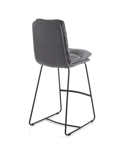 2 Tabourets Rembourés Gana gris/noir - 110x47x59 cm
