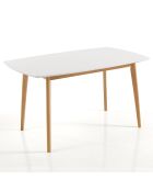 Table à rallonge Still blanc/chêne - 75x75x120/150 cm