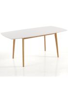 Table à rallonge Still blanc/chêne - 75x75x120/150 cm