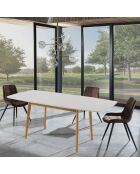 Table à rallonge Still blanc/chêne - 75x75x120/150 cm