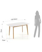 Table à rallonge Still blanc/chêne - 75x75x120/150 cm