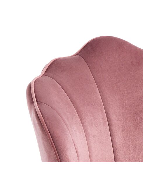 4 Chaises en velours Shell rose poudré - 78x57x58 cm
