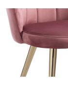4 Chaises en velours Shell rose poudré - 78x57x58 cm