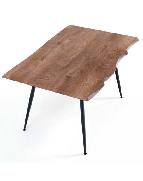 Table/Bureau Nell-B noir/chêne - 76x80x120 cm