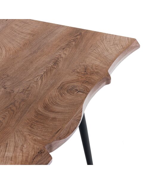 Table/Bureau Nell-B noir/chêne - 76x80x120 cm