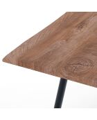 Table/Bureau Nell-B noir/chêne - 76x80x120 cm