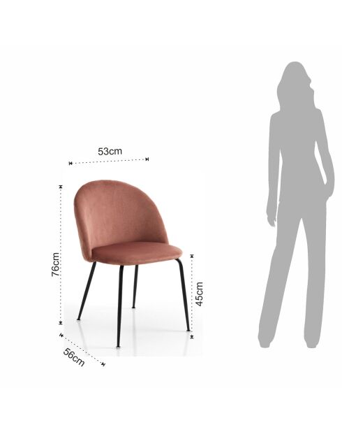 4 Chaises Selly rose poudré - 76x53x56 cm
