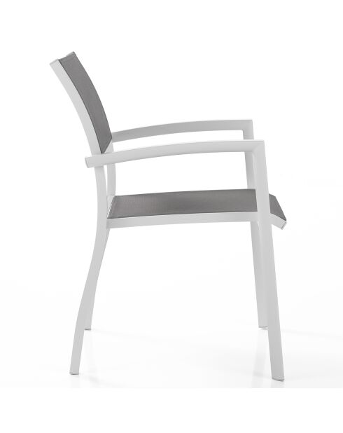 2 Chaises d'intérieur/extérieur Nydri blanc/gris - 86x56x62 cm