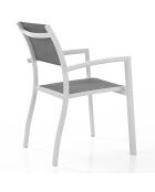 2 Chaises d'intérieur/extérieur Nydri blanc/gris - 86x56x62 cm