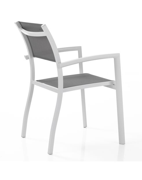2 Chaises d'intérieur/extérieur Nydri blanc/gris - 86x56x62 cm