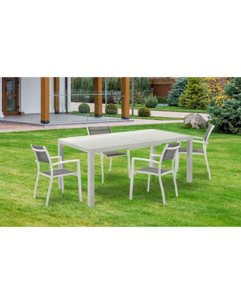 2 Chaises d'intérieur/extérieur Nydri blanc/gris - 86x56x62 cm
