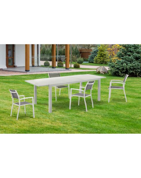 2 Chaises d'intérieur/extérieur Nydri blanc/gris - 86x56x62 cm