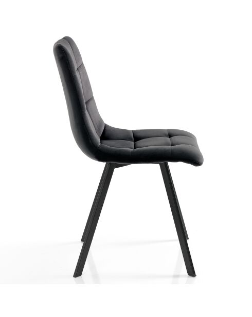4 Chaises en velours Toffee noires - 87x44x56 cm