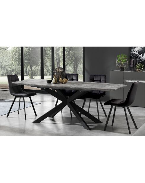 4 Chaises en velours Toffee noires - 87x44x56 cm