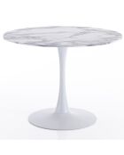 Table ronde Kyoto blanc/marbre - 90x74 cm