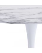 Table ronde Kyoto blanc/marbre - 90x74 cm