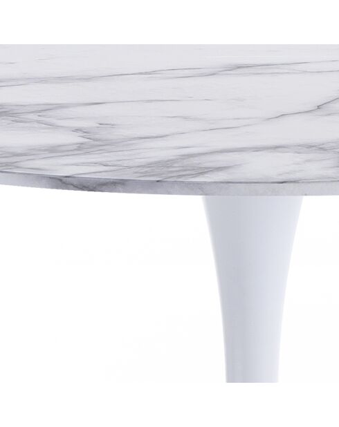 Table ronde Kyoto blanc/marbre - 90x74 cm