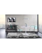Table ronde Kyoto blanc/marbre - 90x74 cm