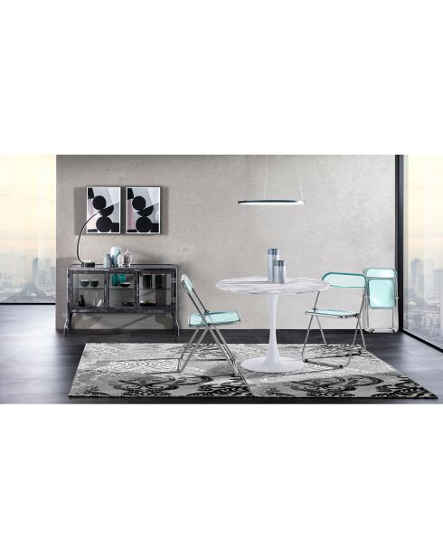 Table ronde Kyoto blanc/marbre - 90x74 cm