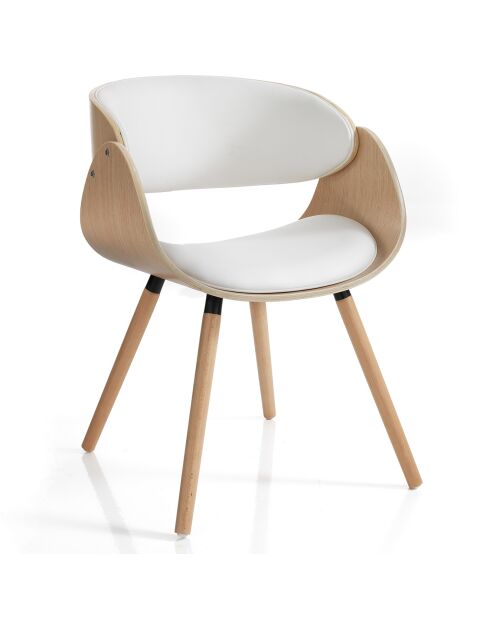 Chaise Visby chêne/blanc - 73x54x52 cm