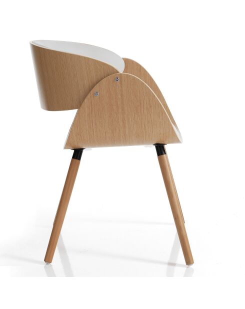 Chaise Visby chêne/blanc - 73x54x52 cm