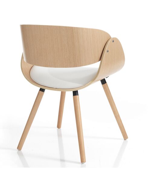 Chaise Visby chêne/blanc - 73x54x52 cm