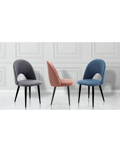 4 Chaises Nail bleu/noir - 87x48x54 cm