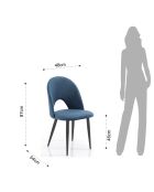 4 Chaises Nail bleu/noir - 87x48x54 cm