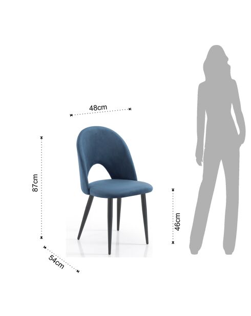 4 Chaises Nail bleu/noir - 87x48x54 cm