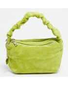 Sac à main en Velours de Cuir Belly vert clair - 28x13.5x7.5 cm