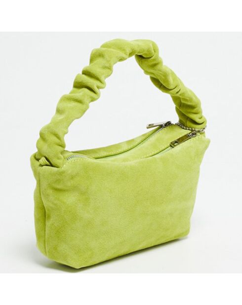 Sac à main en Velours de Cuir Belly vert clair - 28x13.5x7.5 cm